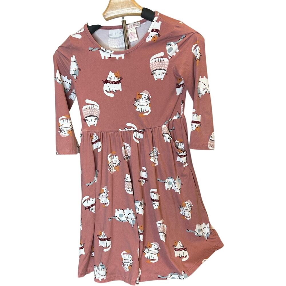 Emma & Elsa size 8 Cat print dress